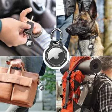 Tieuwant AirTag Holder Case with Keychain - Durable Design