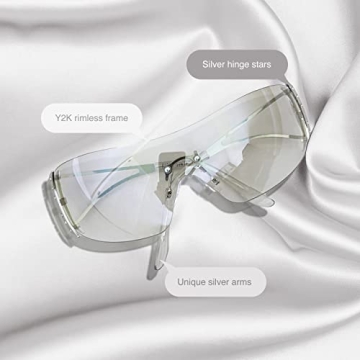 GUVIVI Y2K Sunglasses Unisex Futuristic Gradient Lenses