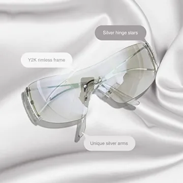 GUVIVI Y2K Sunglasses Unisex Futuristic Gradient Lenses
