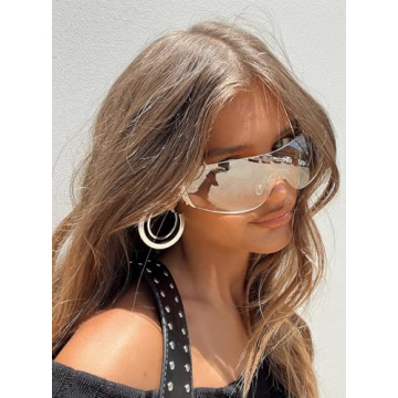 GUVIVI Y2K Sunglasses Unisex Futuristic Gradient Lenses