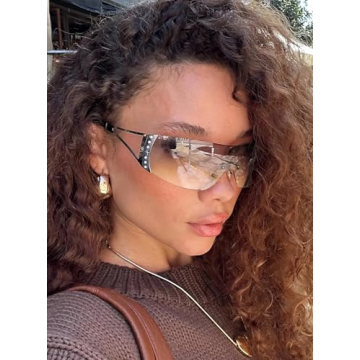 GUVIVI Y2K Sunglasses Unisex Futuristic Gradient Lenses