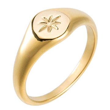 Elegant Aurelia Mae 18K Gold Plated Signet Ring
