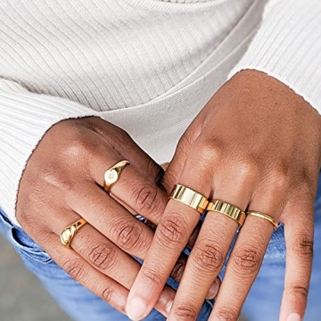 Elegant Aurelia Mae 18K Gold Plated Signet Ring