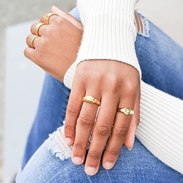 Elegant Aurelia Mae 18K Gold Plated Signet Ring
