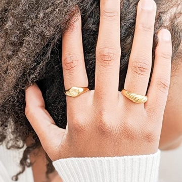 Elegant Aurelia Mae 18K Gold Plated Signet Ring