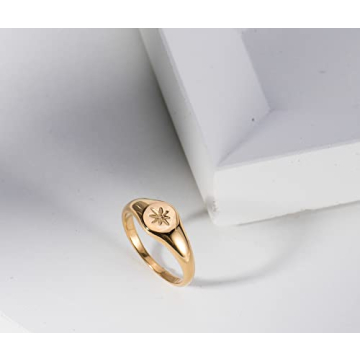 Elegant Aurelia Mae 18K Gold Plated Signet Ring