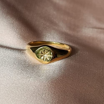 Elegant Aurelia Mae 18K Gold Plated Signet Ring