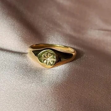 Elegant Aurelia Mae 18K Gold Plated Signet Ring