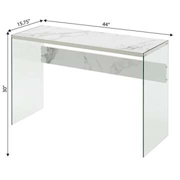 SoHo Console Table and Desk with Faux White Marble
