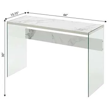 SoHo Console Table and Desk with Faux White Marble