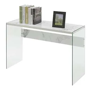 SoHo Console Table and Desk with Faux White Marble