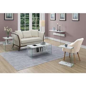 SoHo Console Table and Desk with Faux White Marble