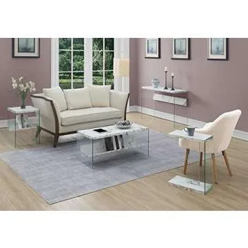 SoHo Console Table and Desk with Faux White Marble