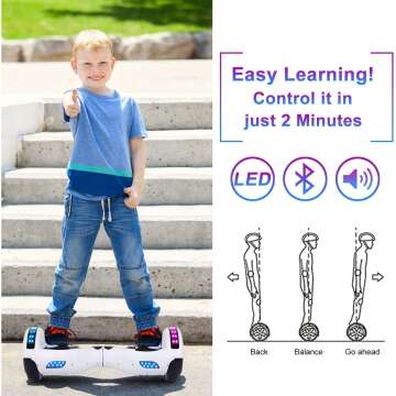 SISIGAD Hoverboard for Kids with Safety Features