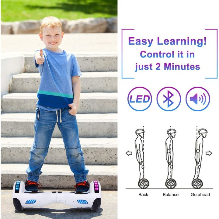 SISIGAD Hoverboard for Kids with Safety Features