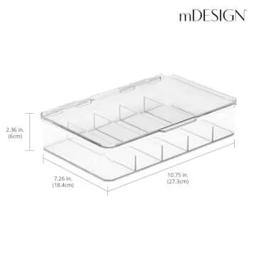 mDesign Divided First Aid Storage Box Kit - Clear, 2 Pack