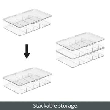 mDesign Divided First Aid Storage Box Kit - Clear, 2 Pack