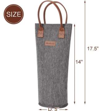 ZORMY 4 Pack - Single Bottle Insulated Wine Tote, 1 Bottle Wine Carrier Bag Padded Wine Cooler Perfect Wine Lover's or Wedding Gift