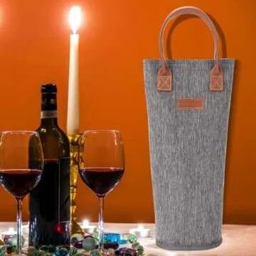 ZORMY 4 Pack - Single Bottle Insulated Wine Tote, 1 Bottle Wine Carrier Bag Padded Wine Cooler Perfect Wine Lover's or Wedding Gift