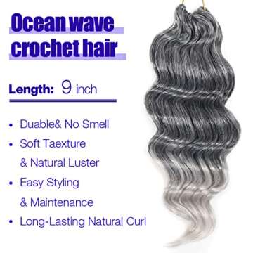 Ocean Wave Crochet Hair Extensions for Stunning Grey Curls