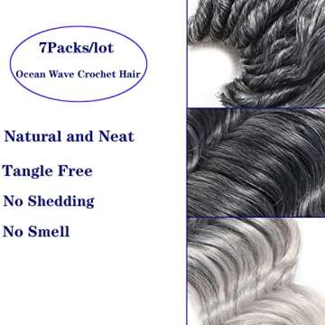 Ocean Wave Crochet Hair Extensions for Stunning Grey Curls