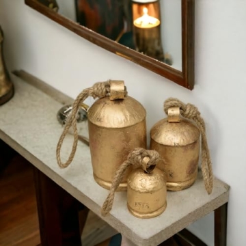 Rustic Hanging Bells Set: Eco-Friendly Holiday Decor