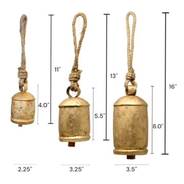 Rustic Hanging Bells Set: Eco-Friendly Holiday Decor
