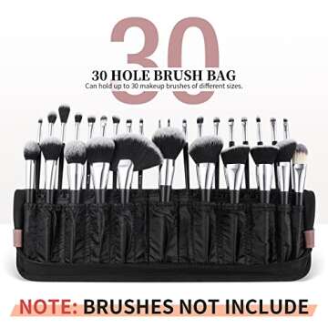DUcare Makeup Brush Organizer 30pcs Folding Travel Professional Makeup Brushes Case Bag Stand-up Cos...