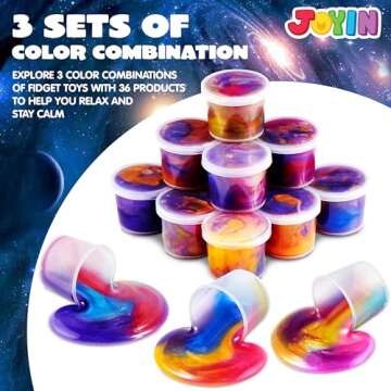 JOYIN Slime Party Favors, 36 Pack Galaxy Slime Ball - Stretchy, Non-Sticky, Mess-Free, Stress Relief...