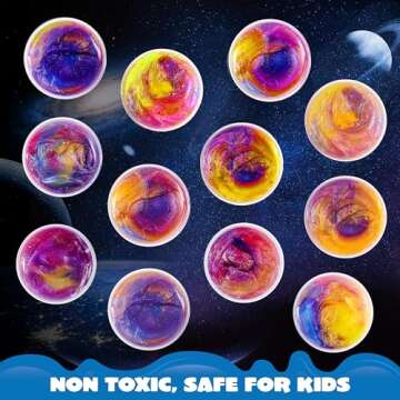 JOYIN Slime Party Favors, 36 Pack Galaxy Slime Ball - Stretchy, Non-Sticky, Mess-Free, Stress Relief, and Safe - Toys for Girls and Boys - Classroom Reward, Party Supplies