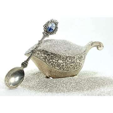 German Glass Glitter - Fine Glitter for Crafts, 90 Grit, 25gr, Extra Fine Silver-Coated Glitter for ...