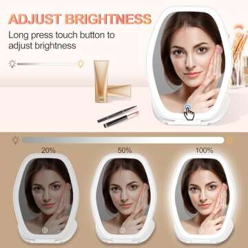 COSYGLOW Portable Makeup Mirror with 3 Color Lighting