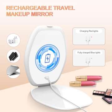 COSYGLOW Portable Makeup Mirror with 3 Color Lighting