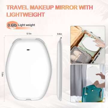 COSYGLOW Portable Makeup Mirror with 3 Color Lighting