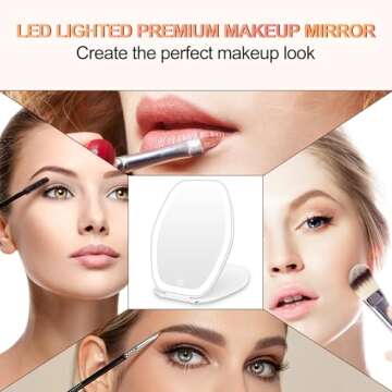 COSYGLOW Portable Makeup Mirror with 3 Color Lighting