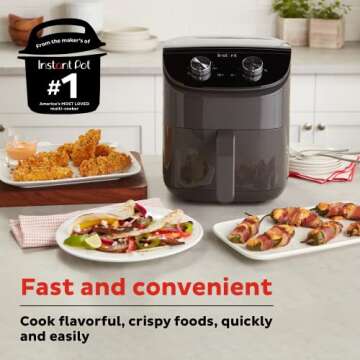 Instant Pot Essentials 4QT Air Fryer with EvenCrisp Technology that Crisps and Reheats, Easily Adjus...