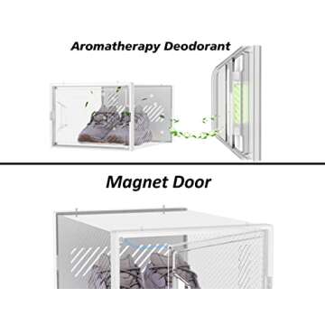 Shoe Storage, 12 Pack X-Large Shoe Organizer for Closet, Shoe Boxes Clear Plastic Stackable Shoe Storage Boxes for Size 13