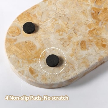 Koville Egypt Natural Marble Tray, 12"x6" Vanity Decorative Tray for Countertop Organizer, Catchall Tray for Perfume, Candles, Jewelry Dish