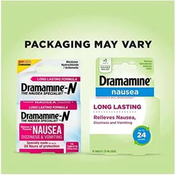Dramamine-N Nausea, Dizziness & Vomiting Relief - Pack of 2, 10 Tablets Each