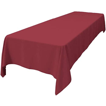 LA Linen Polyester Poplin Washable Rectangular Tablecloth, Stain and Wrinkle Resistant Table Cover 6...