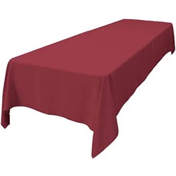 LA Linen Polyester Poplin Washable Rectangular Tablecloth, Stain and Wrinkle Resistant Table Cover 6...
