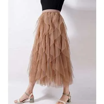 Femiserah Long A Line Tulle Skirt for All Occasions
