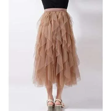 Femiserah Long A Line Tulle Skirt for All Occasions
