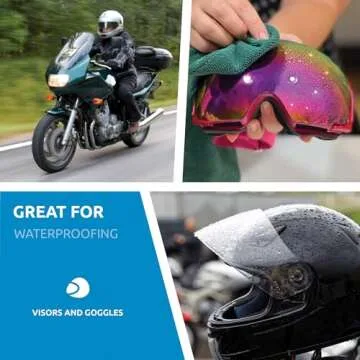 Nikwax Visor Proof Spray-On Waterproofing, Adds Water Repellency and Enhances Clear Vision on Motorcycle Visors and Ski Goggles