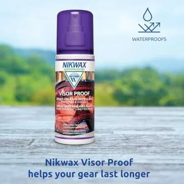 Nikwax Visor Proof Spray-On Waterproofing, Adds Water Repellency and Enhances Clear Vision on Motorcycle Visors and Ski Goggles