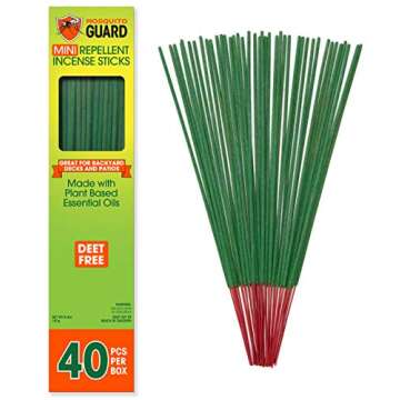 Mosquito Repellent Outdoor Patio Sticks 40 Pcs, 30Hrs Protection - Natural Mosquito Repellent Citron...