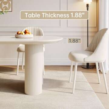 GraceNook 63" White Dining Table for 2-6 Person Oval Dining Room Table Modern Kitchen Dining Table for Dining Room, Living Room Kitchen or Reception Room(63" Dining Table Only)