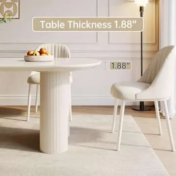 GraceNook 63" White Dining Table for 2-6 Person Oval Dining Room Table Modern Kitchen Dining Table for Dining Room, Living Room Kitchen or Reception Room(63" Dining Table Only)