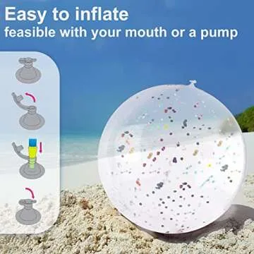 MCPINKY 3PCS Glitter Beach Balls for Summer Fun