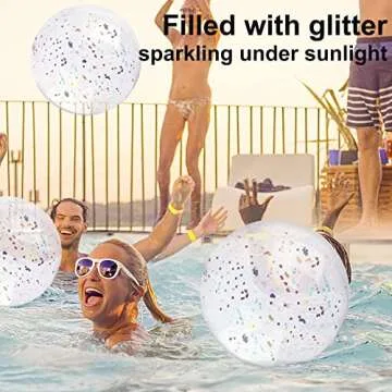 MCPINKY 3PCS Glitter Beach Balls for Summer Fun
